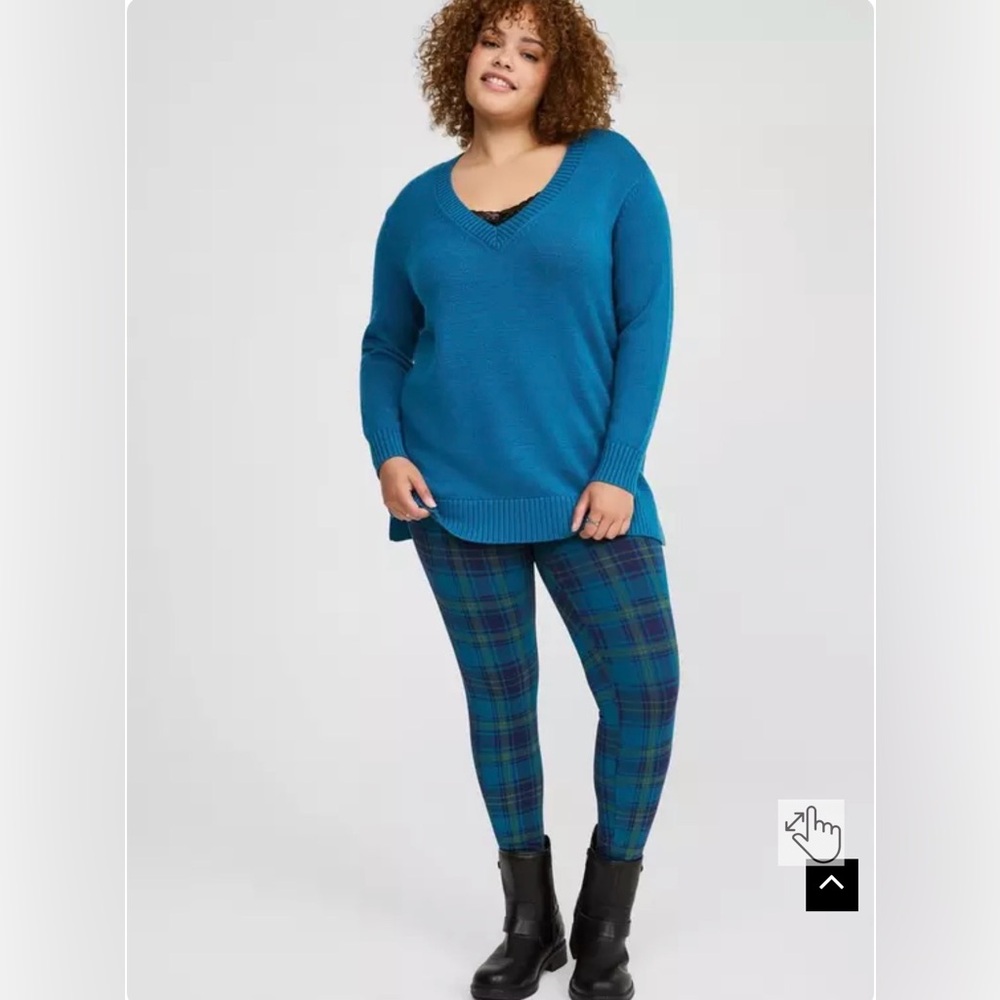 Torrid Teal V-Neck Sweater Size 00